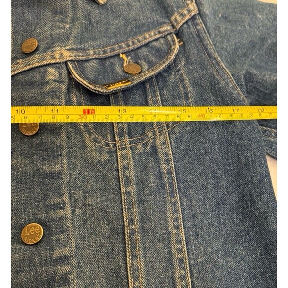 Vtg 70s LEE 101-J Denim Jacket Chore Work Riders Western Cowboy Blue Barn Sz 7/8 - Picture 7 of 9